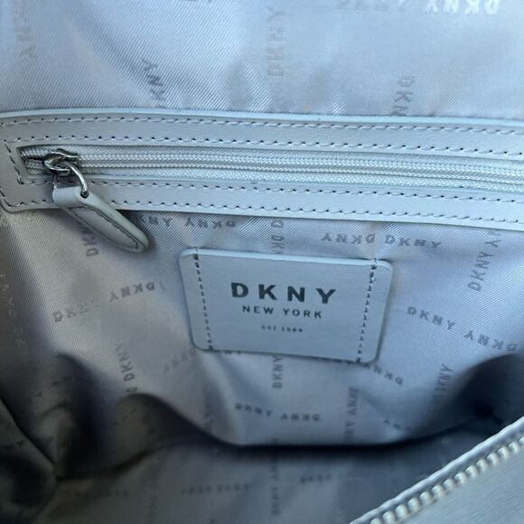 DKNY Silver Top Handle Backpack Handbag - Picture 8 of 12